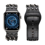 Echtes Lederarmband im Herrenstil für Apple Watch Series 7 (41 mm), 6, SE, 5 und 4 (40 mm), 3, 2 und 1 (38 mm), 7 (45 mm), 6, SE, 5 und 4 (44 mm) sowie 3, 2 und 1 (42 mm).