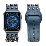 Echtes Lederarmband im Herrenstil für Apple Watch Series 7 (41 mm), 6, SE, 5 und 4 (40 mm), 3, 2 und 1 (38 mm), 7 (45 mm), 6, SE, 5 und 4 (44 mm) sowie 3, 2 und 1 (42 mm).