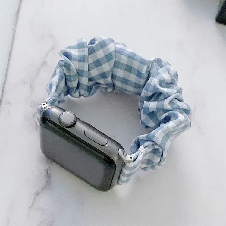 Single Loop Elasticity Cloth Grid Watchband For Apple Watch Series, 7 41mm / 6&SE&5&4 40mm / 3&2&1 38mm, 7 45mm / 6&SE&5&4 44mm / 3&2&1 42mm