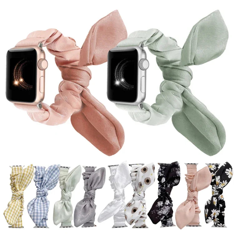 Elastisches Stoffarmband mit einfacher Schlaufe für Apple Watch Series 7 (41 mm), 6, SE, 5 und 4 (40 mm), 3, 2 und 1 (38 mm), 7 (45 mm), 6, SE, 5 und 4 (44 mm) sowie 3, 2 und 1 (42 mm)