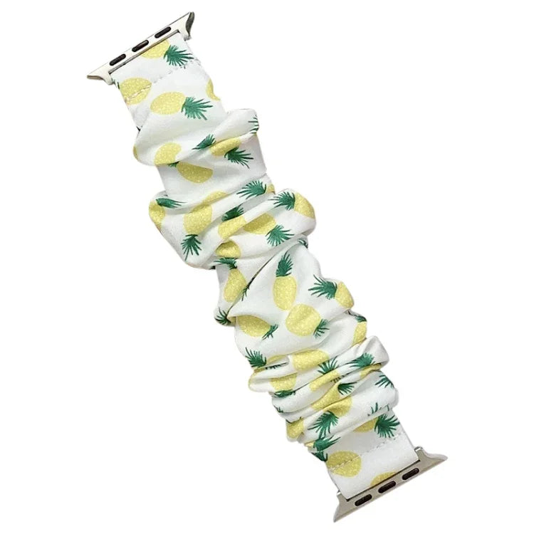 Elastisches Stoffarmband mit Fruchtmotiv für Apple Watch Series 7 (41 mm), 6, SE, 5, 4 (40 mm), 3, 2, 1 (38 mm) und 7 (45 mm), 6, SE, 5, 4 (44 mm) sowie 3, 2, 1 (42 mm).