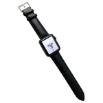 Glänzendes Lederarmband für Apple Watch Series 7 (41 mm), 6, SE, 5 und 4 (40 mm), 3, 2 und 1 (38 mm), 7 (45 mm), 6, SE, 5 und 4 (44 mm) sowie 3, 2 und 1 (42 mm)