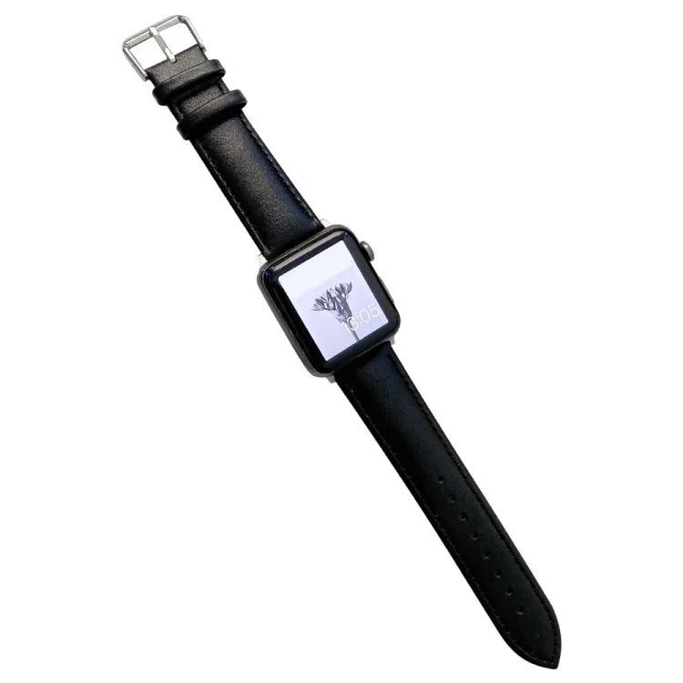 Glänzendes Lederarmband für Apple Watch Series 7 (41 mm), 6, SE, 5 und 4 (40 mm), 3, 2 und 1 (38 mm), 7 (45 mm), 6, SE, 5 und 4 (44 mm) sowie 3, 2 und 1 (42 mm)