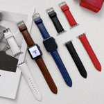 Glänzendes Lederarmband für Apple Watch Series 7 (41 mm), 6, SE, 5 und 4 (40 mm), 3, 2 und 1 (38 mm), 7 (45 mm), 6, SE, 5 und 4 (44 mm) sowie 3, 2 und 1 (42 mm)