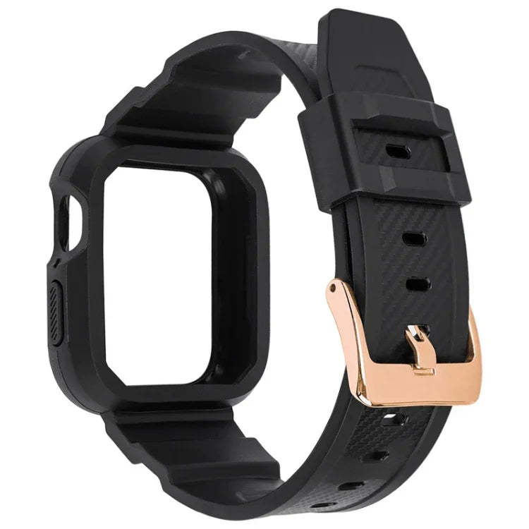 Sportarmband aus integrierter Carbonfaser für Apple Watch Series 7 (41 mm), 6, SE, 5 und 4 (40 mm), 3, 2 und 1 (38 mm) und 7 (45 mm), 6, SE, 5 und 4 (44 mm) sowie 3, 2 und 1 (42 mm)