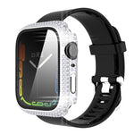 Diamant PC- + Panzerglas-Uhrengehäuse für Apple Watch Series, 7 41mm, 7 45mm