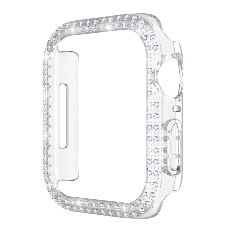 Doppelreihiges PC-Uhrengehäuse mit Diamanten für Apple Watch Series 7 (41 mm) und 7 (45 mm)