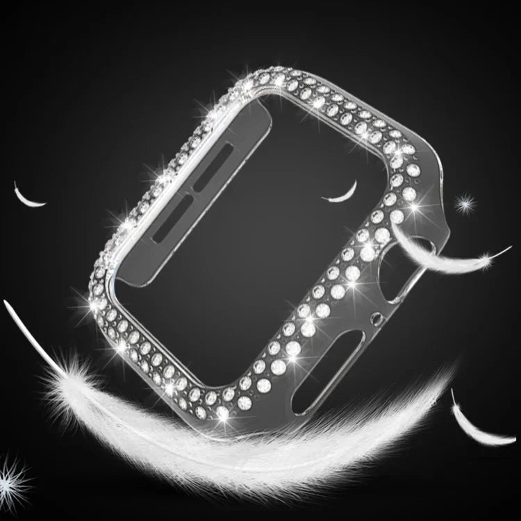 Doppelreihiges PC-Uhrengehäuse mit Diamanten für Apple Watch Series 7 (41 mm) und 7 (45 mm)