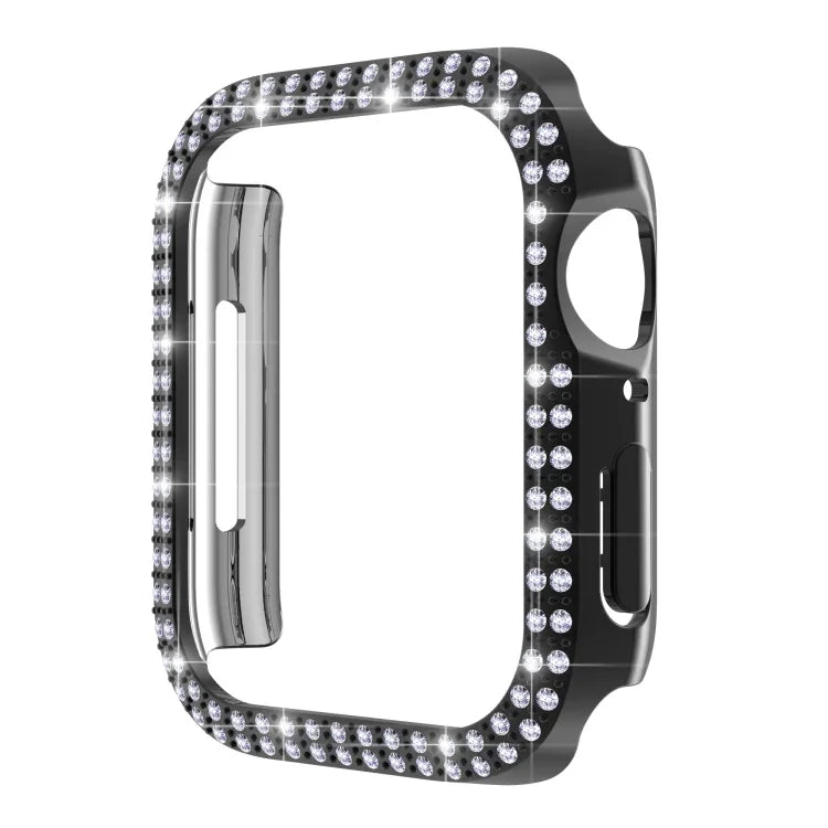 Doppelreihiges PC-Uhrengehäuse mit Diamanten für Apple Watch Series 7 (41 mm) und 7 (45 mm)