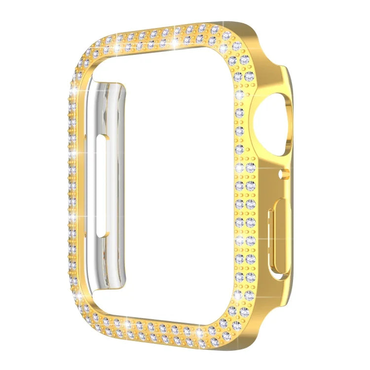 Doppelreihiges PC-Uhrengehäuse mit Diamanten für Apple Watch Series 7 (41 mm) und 7 (45 mm)