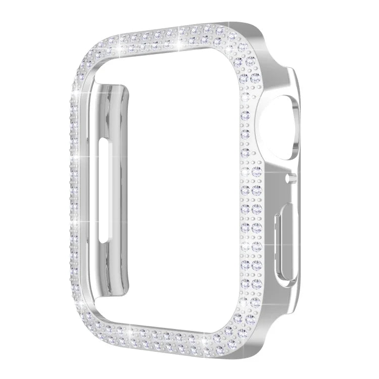 Doppelreihiges PC-Uhrengehäuse mit Diamanten für Apple Watch Series 7 (41 mm) und 7 (45 mm)