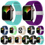 Nylon-Geflecht-Armband für Apple Watch Series, 7 41mm / 6&SE&5&4 40mm / 3&2&1 38mm, 7 45mm / 6&SE&5&4 44mm / 3&2&1 42mm