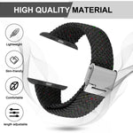 Nylon-Geflecht-Armband für Apple Watch Series, 7 41mm / 6&SE&5&4 40mm / 3&2&1 38mm, 7 45mm / 6&SE&5&4 44mm / 3&2&1 42mm