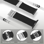 Nylon-Geflecht-Armband für Apple Watch Series, 7 41mm / 6&SE&5&4 40mm / 3&2&1 38mm, 7 45mm / 6&SE&5&4 44mm / 3&2&1 42mm