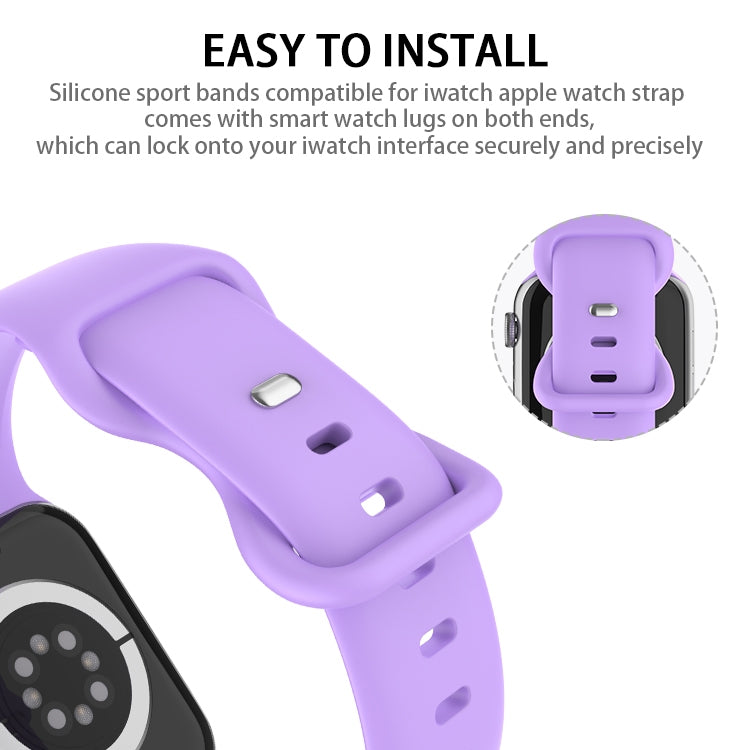 Butterfly Buckle Silicone Watchband, Size: S For Apple Watch Series, 7 41mm / 6&SE&5&4 40mm / 3&2&1 38mm