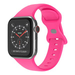 Schmetterlingsschnallen-Silikonarmband, Größe: L Für Apple Watch Series, 7 41mm / 6&SE&5&4 40mm / 3&2&1 38mm