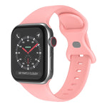 Schmetterlingsschnallen-Silikonarmband, Größe: L Für Apple Watch Series, 7 41mm / 6&SE&5&4 40mm / 3&2&1 38mm