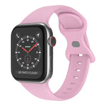Schmetterlingsschnallen-Silikonarmband, Größe: L Für Apple Watch Series, 7 41mm / 6&SE&5&4 40mm / 3&2&1 38mm