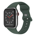 Schmetterlingsschnallen-Silikonarmband, Größe: L Für Apple Watch Series, 7 41mm / 6&SE&5&4 40mm / 3&2&1 38mm