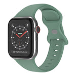 Schmetterlingsschnallen-Silikonarmband, Größe: L Für Apple Watch Series, 7 41mm / 6&SE&5&4 40mm / 3&2&1 38mm