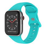 Schmetterlingsschnallen-Silikonarmband, Größe: L Für Apple Watch Series, 7 41mm / 6&SE&5&4 40mm / 3&2&1 38mm
