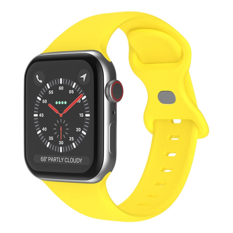 Schmetterlingsschnallen-Silikonarmband, Größe: L Für Apple Watch Series, 7 41mm / 6&SE&5&4 40mm / 3&2&1 38mm