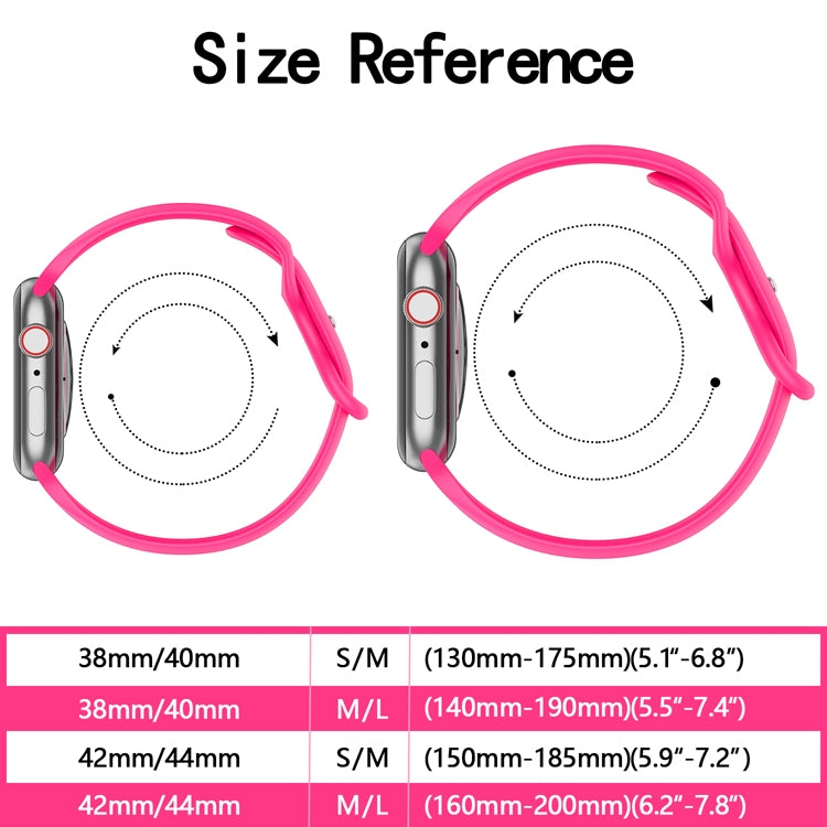 Schmetterlingsschnallen-Silikonarmband, Größe: L Für Apple Watch Series, 7 41mm / 6&SE&5&4 40mm / 3&2&1 38mm