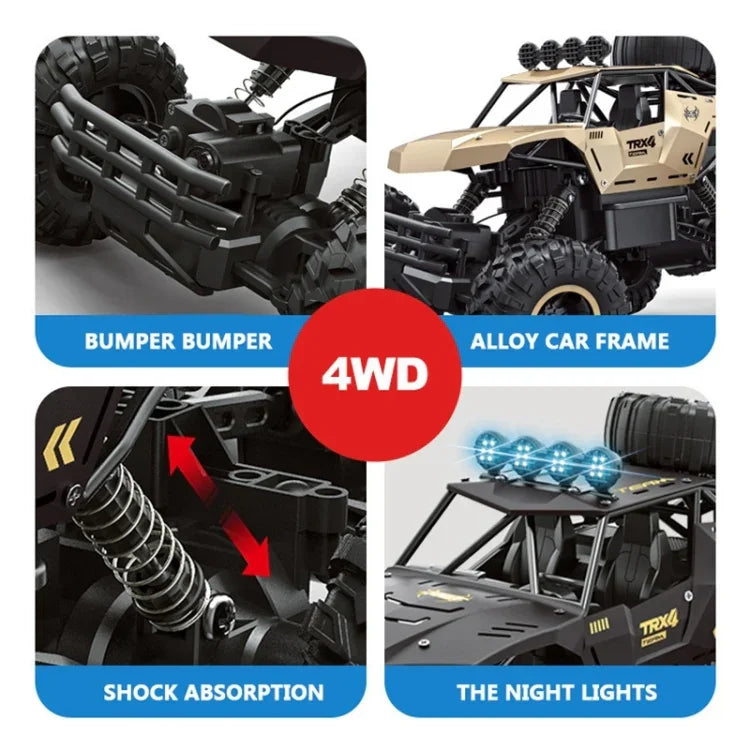 4WD Übergroßes RC-Auto mit sechs Aluminiumrädern, (Schwarz), (Gold)