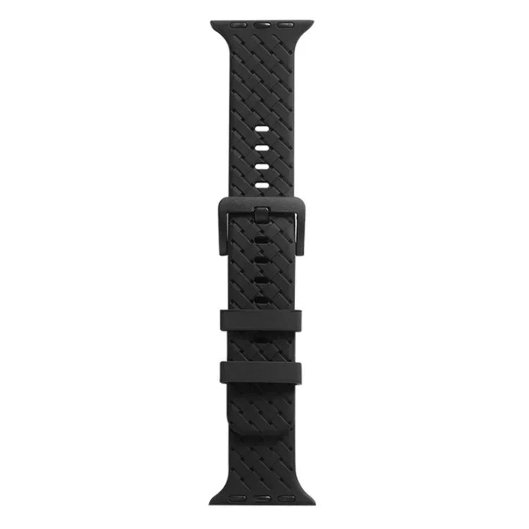Geflochtenes Silikonarmband mit Struktur für Apple Watch Series 7 (41 mm), 6, SE, 5 und 4 (40 mm), 3, 2 und 1 (38 mm), 7 (45 mm), 6, SE, 5 und 4 (44 mm) sowie 3, 2 und 1 (42 mm)