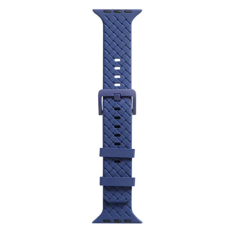 Braided Texture Silicone Watchband For Apple Watch Series, 7 41mm / 6&SE&5&4 40mm / 3&2&1 38mm, 7 45mm / 6&SE&5&4 44mm / 3&2&1 42mm