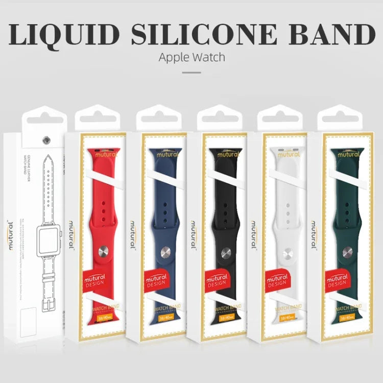 Mutural Flüssigsilikon-Armband, für Apple Watch Series 7 (41 mm), 6, SE, 5, 4 (40 mm), 3, 2, 1 (38 mm), Apple Watch Ultra (49 mm), Series 8, 7 (45 mm), SE, 2, 6, SE, 5, 4 (44 mm) und 3, 2, 1 (42 mm)