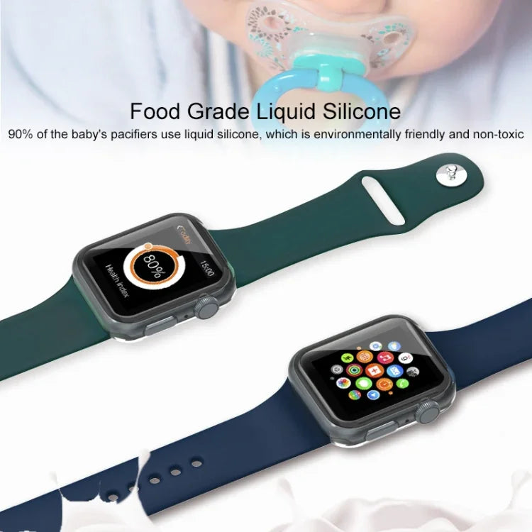 Mutural Flüssigsilikon-Armband, für Apple Watch Series 7 (41 mm), 6, SE, 5, 4 (40 mm), 3, 2, 1 (38 mm), Apple Watch Ultra (49 mm), Series 8, 7 (45 mm), SE, 2, 6, SE, 5, 4 (44 mm) und 3, 2, 1 (42 mm)
