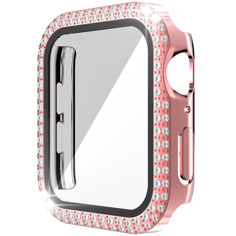 Doppelreihiges Diamant-Gehäuse aus Polycarbonat und gehärtetem Glas für Apple Watch Series 3, 2 und 1 (38 mm und 42 mm)