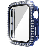 Doppelreihiges Diamant-Gehäuse aus Polycarbonat und gehärtetem Glas für Apple Watch Series 3, 2 und 1 (38 mm und 42 mm)