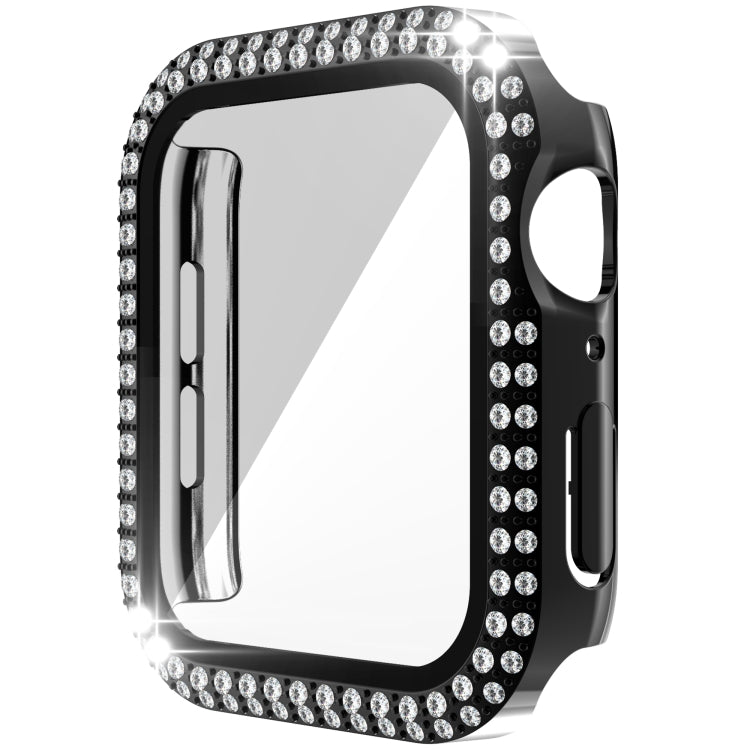 Doppelreihiges Diamant-Gehäuse aus Polycarbonat und gehärtetem Glas für Apple Watch Series 3, 2 und 1 (38 mm und 42 mm)