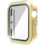 Doppelreihiges Diamant-Gehäuse aus Polycarbonat und gehärtetem Glas für Apple Watch Series 3, 2 und 1 (38 mm und 42 mm)