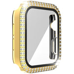 Doppelreihiges Diamant-Gehäuse aus Polycarbonat und gehärtetem Glas für Apple Watch Series 3, 2 und 1 (38 mm und 42 mm)