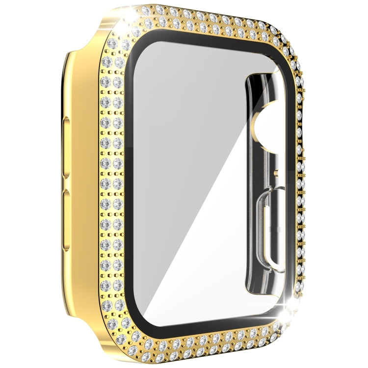 Doppelreihiges Diamant-Gehäuse aus Polycarbonat und gehärtetem Glas für Apple Watch Series 3, 2 und 1 (38 mm und 42 mm)