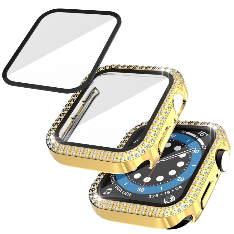 Doppelreihiges Diamant-Gehäuse aus Polycarbonat und gehärtetem Glas für Apple Watch Series 3, 2 und 1 (38 mm und 42 mm)