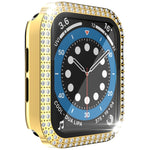 Doppelreihiges Diamant-Gehäuse aus Polycarbonat und gehärtetem Glas für Apple Watch Series 3, 2 und 1 (38 mm und 42 mm)