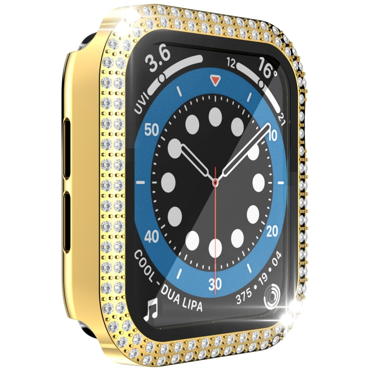 Doppelreihiges Diamant-Gehäuse aus Polycarbonat und gehärtetem Glas für Apple Watch Series 3, 2 und 1 (38 mm und 42 mm)