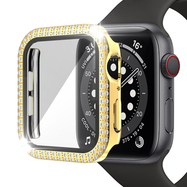 Doppelreihiges Diamant-Gehäuse aus Polycarbonat und gehärtetem Glas für Apple Watch Series 3, 2 und 1 (38 mm und 42 mm)