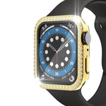 Doppelreihiges Diamant-Gehäuse aus Polycarbonat und gehärtetem Glas für Apple Watch Series 3, 2 und 1 (38 mm und 42 mm)