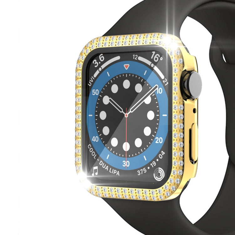 Doppelreihiges Diamant-Gehäuse aus Polycarbonat und gehärtetem Glas für Apple Watch Series 3, 2 und 1 (38 mm und 42 mm)