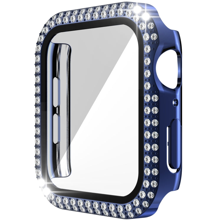 Doppelreihiges Diamant-Gehäuse aus Polycarbonat und gehärtetem Glas für Apple Watch Series 3, 2 und 1 (38 mm und 42 mm)