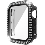 Doppelreihiges Diamant-Gehäuse aus Polycarbonat und gehärtetem Glas für Apple Watch Series 3, 2 und 1 (38 mm und 42 mm)