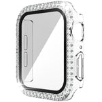 Doppelreihiges Diamant-Gehäuse aus Polycarbonat und gehärtetem Glas für Apple Watch Series 3, 2 und 1 (38 mm und 42 mm)