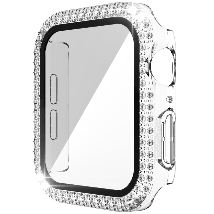 Doppelreihiges Diamant-Gehäuse aus Polycarbonat und gehärtetem Glas für Apple Watch Series 3, 2 und 1 (38 mm und 42 mm)
