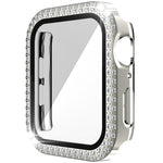 Doppelreihiges Diamant-Gehäuse aus Polycarbonat und gehärtetem Glas für Apple Watch Series 3, 2 und 1 (38 mm und 42 mm)