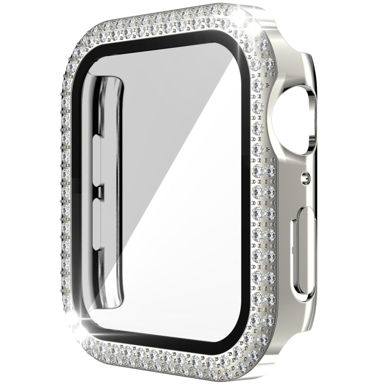 Doppelreihiges Diamant-Gehäuse aus Polycarbonat und gehärtetem Glas für Apple Watch Series 3, 2 und 1 (38 mm und 42 mm)